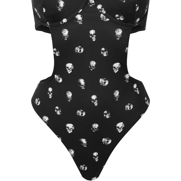Killstar Rebel Fate Swimsuit Small Skulls Black NWT - Picture 5 of 6